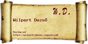 Wilpert Dezső névjegykártya