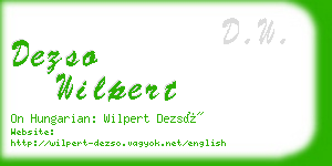 dezso wilpert business card